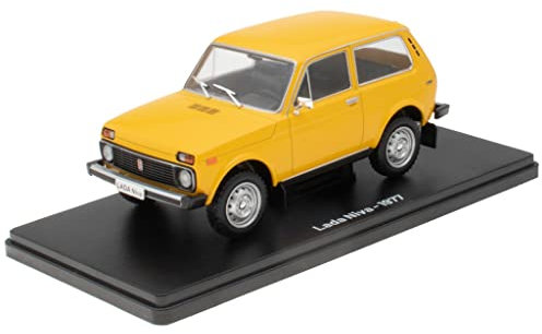 OPO 10 - Miniaturauto zum Sammeln im Maßstab 1:24, kompatibel mit Lada NIVA gelb 1977 – ELC907