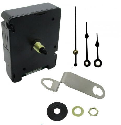 Silent Battery Operated Automic UK Radio Controlled Clock Movement Mechanism/Motor Quartz MSF Signal (1, 49mm Black Metal Hands)