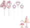 40th Birthday Candles Rose Gold Number 40 Candles for Birthday Cake with Heart-Shaped Candles, Rose Gold 40 Candles for Cake Birthday Cake Topper Decorations for Women Birthday Party