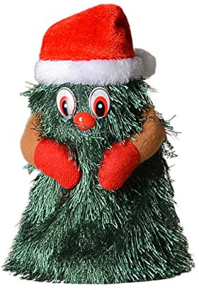 Holdes 16/20/24 CM Árbol de Navidad con Grabación de Peluche de Navidad, Árbol de Navidad Que Baila Y Canta, Música Adornos De Navidad Juguete Musical De Navidad Electrónico