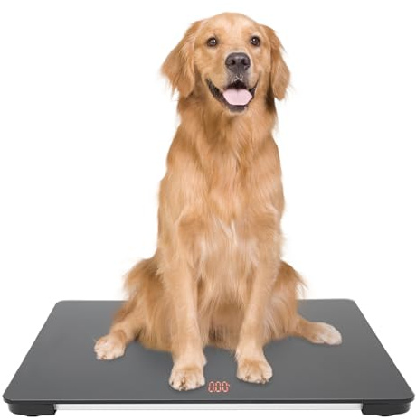 Digitale Tierwaage bis 100 kg, Haustierwaage für große Hunde - Präzision bis zu ±10G/0.02lbs, 65 x 45 cm