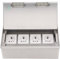 Eingebetteter Bodensteckdosenkasten, 4 EU-Standard-2-Loch-Steckdosen, AC250V 4000W Edelstahl-Bodeneinbau-Steckdosenkasten für Häuser, Büros, Hotels