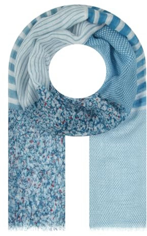 Majea - schmal geschnittenes Damen-Halstuch, dünner Schal, feines Halstuch, sommerlicher Damenschal, Damen Stola (880060) (blau 1)