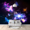 3D Panoramique Murale Papillons Lumineux De Style Rêve, Papier Peint Intissé 200x140cm, pour Salon, Chambre Enfant, Décoration Murale, Noir Poster Tableaux Photo Muraux