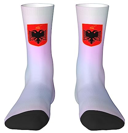 Freizeitsocken, Wappen Von Albanien Sneaker Socken Unisex Men'S Socks Haltbarkeit Socken Für Radfahren Yoga 40cm