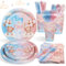Lopeastar 175Pcs Bear Gender Reveal Decorations Plates Set, Boy Or Girl Gender Reveal Decorations Pink Blue Teddy Bear Plates Napkins Cups and Cutlery for 25 Guests Revelacion De Sexo De Bebe