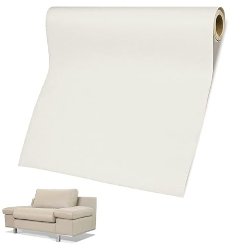 2 Stück Leder Patch Selbstklebend, 35x137cm Kunstleder Selbstklebend, Kunstleder Selbstklebend, Leder Reparatur Set Leder Patch Kit, Selbstklebender Leder, für Ledertasche Sofa Möbel (Beige)