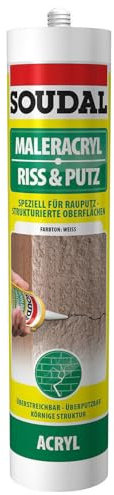 Soudal Cartouche de 280 ml de mastic acrylique structure acrylique peinture acrylique blanc fissure & plâtre