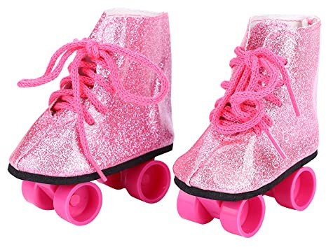 45,7 cm modische Babypuppen-Skateschuhe, leicht, exquisites Aussehen, geeignet für Handgelenke, schönes Accessoire (Rosa)