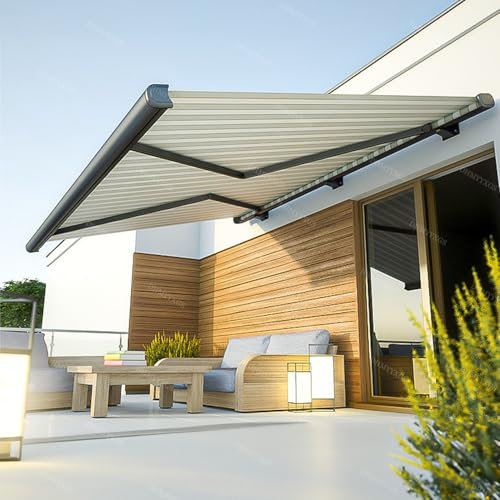 DHMYYXGS Motorized Retractable Awnings for Patios,Electric Retractable Awning,Adjustable Aluminum Sun Shade Shelter,Wall Mounted Awning Patio,For Deck, Balcony,Yard,Wide and Sizes,2×1.5m