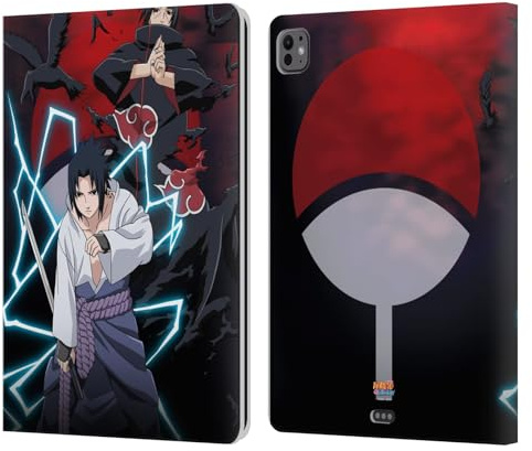 Head Case Designs sous Licence Officielle Naruto Shippuden Sasuke et Itachi Art Clé Étui Portefeuille en Cuir Compatible avec Apple iPad Pro 13 M4 2024