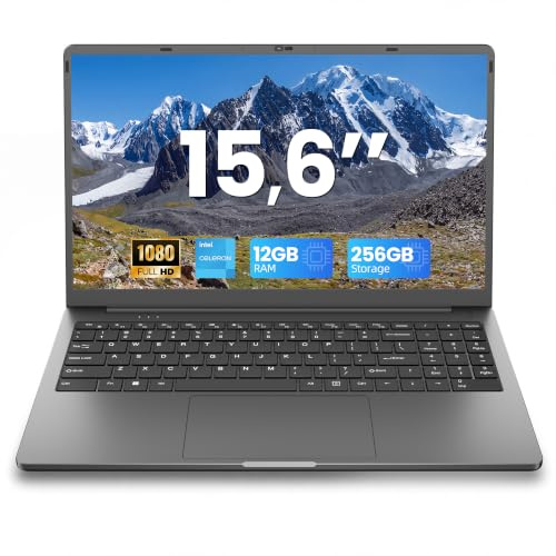 jumper 15,6 Zoll Laptop 12GB RAM 256GB SSD für Unternehmen und Studenten | TF Erweitern 512GB, 5205U Prozessor Notebook(bis zu 1,9 GHz), FHD Display, 2 Stereo-Lautsprecher/USB 3.0/Typ-C/Zehnertastatur
