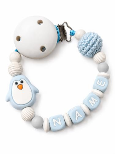 Schnullerkettenwelt Schnullerkette mit Namen personalisiert Baby Geschenk | Personalisiertes Babygeschenk zur Geburt, Taufe & Babyparty – Silikon & Holz, Handarbeit, für Mädchen & Jungen