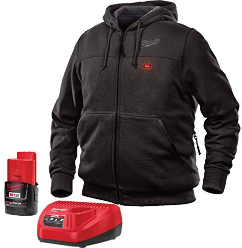 Milwaukee Herren Hoodie M12 MD BLK Beheizte Jacke Kit, Schwarz, Medium