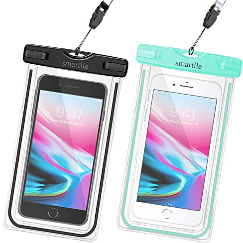 smartlle wasserdichte Handyhülle 2 Stücke, Handy Hülle Wasserdicht Tasche Beutel, Staubdichte Schutzhülle für iPhone 12 11 X XR XS MAX,8/7/6s Plus,6 5 5c 5s,Galaxy S21 S20 S10 S9 S8 S5 S7 S6 Edge