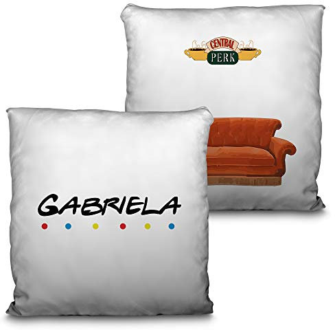 LolaPix Benutzerdefiniertes quadratisches Kissen mit Namen. Geschenk für Fans, einzigartig, originell und exklusiv. Premium Qualität Verschiedene Größen zur Auswahl. Füllung inklusive. Friends
