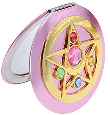 BASOYO Sailor Moon Moonlight Memory Series, Tragbarer Kristallstern Make-up Kosmetikspiegel Anime Spiegel Faltbares Doppelspiegel Geschenk, Make-up Kompaktspiegel