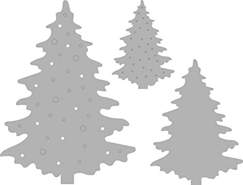 Rayher Stanzschablonen Set Winterwald, für Kartengestaltung, Scrapbooking und vieles mehr, Set 3 Schablonen, 2,4 - 5,3 cm x 3,5 - 7,2 cm, Prägeschablonen, Stanzschablonen Weihnachten, 50246000