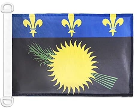 AZ FLAG - Drapeau Guadeloupe - 45x30 cm - Pavillon Nautique Guadeloupéen - France Spécial Bateau Et Extérieur En Maille Bloquée Avec Anneaux Plastiques Intégrés - 30g