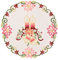 Hossner Kerzenduett Rosa Weihnachtsdeko Deko WEIHNACHTEN Kerzen Stickerei Gold (40 cm Tischdecke rund)