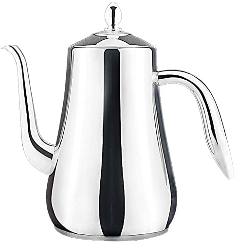 SANQIAHOME 18/8 Stainless Steel Teapot with Strainer Infuser Filter 61Oz(1.75 litres) 5-7 Cups, Tea Pot to Brew Loose Leaf and Tea Bags, Coffee Servers Cold Water Pitcher Tea Maker