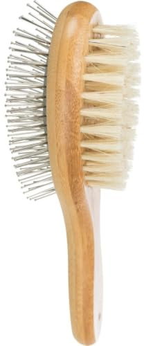 Brush, Double-Sided, Bamboo - Natural and Wire Bristles, 6 × 22 cm