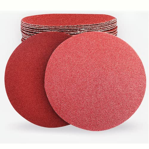 Senmai Tools Disco abrasivo da 180 mm, 30 dischi abrasivi circolari, 180mm carta vetrata,180 mm Dischi Abrasivi Adatto perPer smerigliatrici rotorbitali/levigatrici murali telescopiche(grana 120)