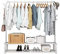 Vinteky Portant Porte-vêtement Autoportant Penderie à vêtements Tringle Meuble Métal Porte-Manteau étagère pour Chaussures Rangement Cintre Chambre Vêtements (une tige, blanc)