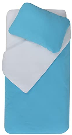 Domiva - Bettwäsche 75 x 120 cm + Kissenbezug 35 x 45 cm, Türkis/Light Blue