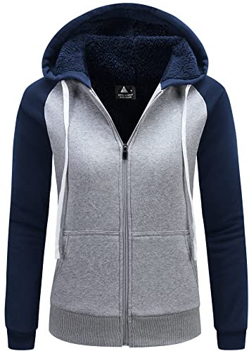 GEEK LIGHTING Felpa Donna con Cappuccio Foderata in Pile Calda Giacca Invernale con Zip Felpa Pile Donna Teddy Hoodie con Cerniera Sweatshirt Inverno Autunno S-2XL