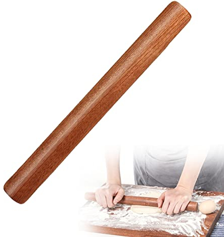 Kiuiom Rouleau À Pâtisserie en Bois de Hêtre - Laminoir Patisserie Rond, Accessoire de Cuisson Pour Pâte, 1PC