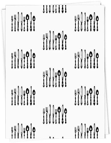 A1 'cutlery' Gift Wrap/Wrapping Paper Sheet (GI00074995)