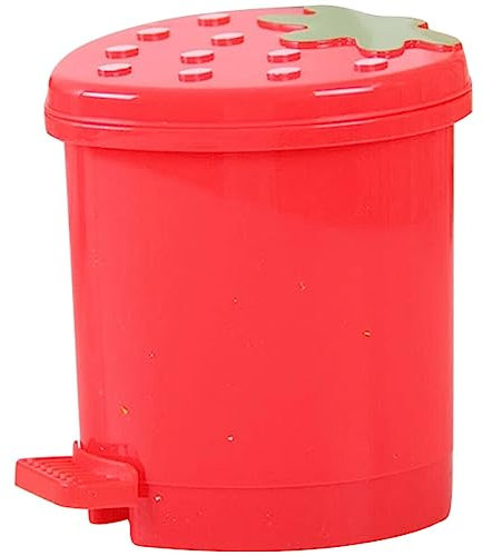 Zerodeko Corbeille à Déchets Forme De Cartoon Pour Bureau Cuisine Ou Chambre Mini Poubelle Rouge Avec Couvercle Pour Rangement Des Petits Déchets