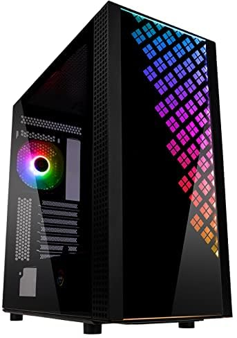 BITFENIX CETO High Airflow PC Gaming Case White Panoramic Tempered Glass Reverse Connection Motherboard Compatible 4 x Infinity Mirroring ARGB Fans (3 x Reverse)-360 mm AIO/GPU 410 mm Support