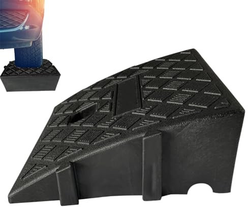 Rampa Di Marciapiede, 25×27×13cm Rampe Per Cordoli In Plastica Antiscivolo, Rampe Barbazzali Portatili, Rampe Per Auto, Rampa Di Soglia Robusto Per Sedia A Rotelle, Moto, Bici, Porte (nero)
