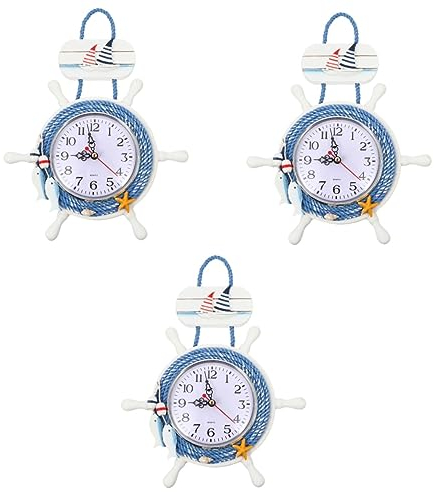 Alipis 3 Stück Ruder Wanduhr Wanduhr Für Zuhause Hängende Stille Uhr Dekorative Wanduhr Holz Hängeuhr Wanduhr Dekor Holz Wanduhr Holz Wanduhr Holz Zahlenuhr