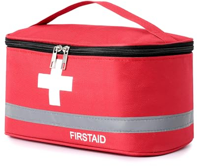Romon 1 Pièces Trousse de Secours Vide, Étanche Sac de Médecine Portable, Trousse de Médecine Sac d'urgence de Grande Capacité, Sac de Rangement de Médicaments pour Maison, Bureau, Voyages