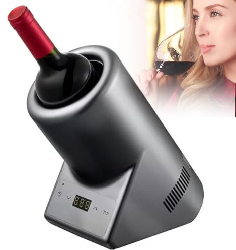 Enfriador De Botellas De Vino Eléctrico, Enfriador De Vino Eléctrico Para 750ml De Vino Tinto O Blanco, Bebidas Rápidas, Enfriador De Bebidas, Para Los Amantes Del Vino, Enfriadores De Vino,Grey