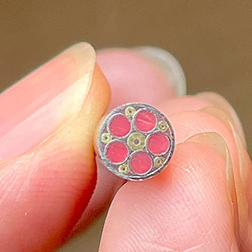 WEKONUMEX Mosaik-Stiftnieten, 1PC Messing Harz Füllung Mosaiken Pin Nieten 6x60mm Multicolor for Messer Griff(Red)