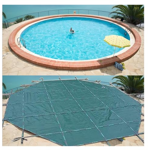 HAIXHX bache Piscine Couverture De Sécurité Ronde pour Piscine, Couverture De Protection pour Piscine Personnalisable Et Résistante, Couverture pour Piscine Creusée(Green,3m/10ft)