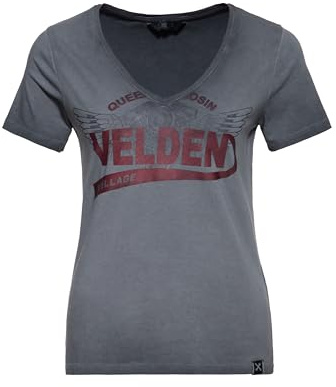 Queen Kerosin Damen T-Shirt · Official Merchandise · Velden Village · European Bike Week 2025 · Oil Wash · Unikat · Used Look · Motorrad · Biker · Print · Vintage · Retro · Velden Village