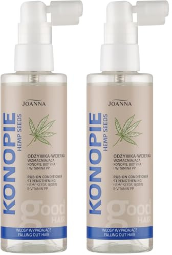 JOANNA Konopie Haarpflege Haarspülung zum Einreiben Pflege für Ausfallendes Haar Feuchtigkeitsspendend und Stärkend mit Hanfsamen-Extrakt und Vital Hair Complex und Biotin 100 ml (Packung mit 2)