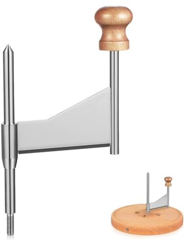 ULTECHNOVO Käsehobel Rund für Käse und Schokolade | Manueller Käseschneider mit drehbarem Holzgriff und Edelstahlklinge für feine Rosetten Späne und Dessertdeko