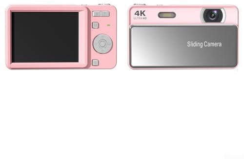 Appareil Photo numérique M15 Slider, caméra vidéo CCD pour Photographie de Campus, Appareil Photo sans Miroir pour étudiants débutants photographes passionnés Compact (Rose) Carte SD Non Incluse