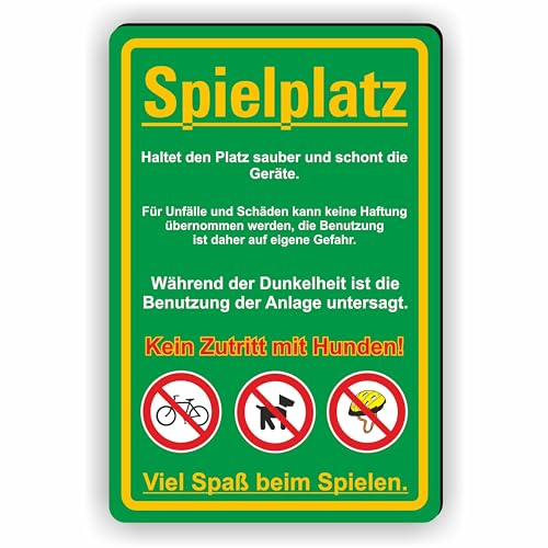 SPIELPLATZ - Haltet den Platz und die Geräte Sauber - keine Hunde - SCHILD/D-038 (30x45cm Schild)