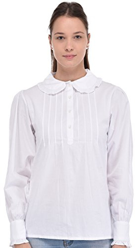 Cotton Lane Classic White Cotton Collar Blouse.