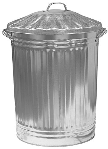 Easy Shopping 90L 90 Litre Large Galvanised Metal Bin Home Garden Industrial Rubbish Waste Dustbin Feed Storage Unit (1)