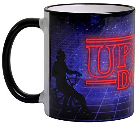 Elbenwald Upsidedown taza de cosas más raras ventiladores 320 ml de azul de cerámica