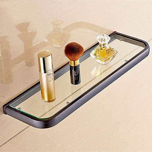VHVCX Badezimmer Regale Massivem Messing Einreihigen Glas Regal Lagerung Kosmetik Regal Wand Mout Bad-Accessoires Glashalter,O