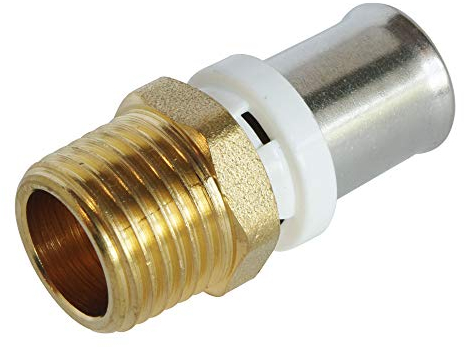 SOMATHERM FOR YOU - / 5608-16-12 - Gerade Verschraubung männliches Rohr Ø16 Mehrschichtige Kräuselung - Male 12/17 (3/8 '') Ein mehrschichtiges Rohrdurchmesser Ø16 verbinden